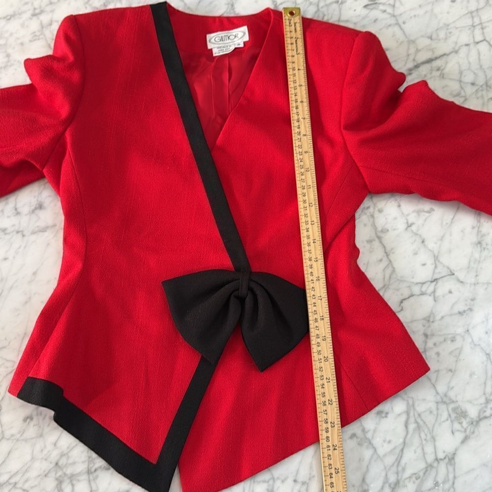 Vintage Blazer Womens Sz 6 Black Red Pointed Hem USA - Picture 6 of 9